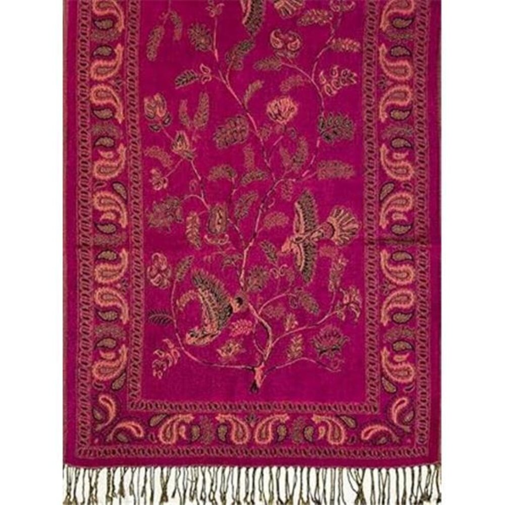 Reversible Pashmina Rave Scarf, Shawls Wraps Hot Pink - Picture 4 of 4